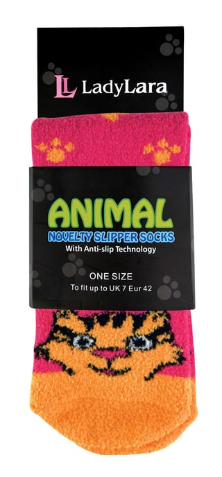 Fluffiga halkfria sockor med djurmotiv för damer / damer - Image 2