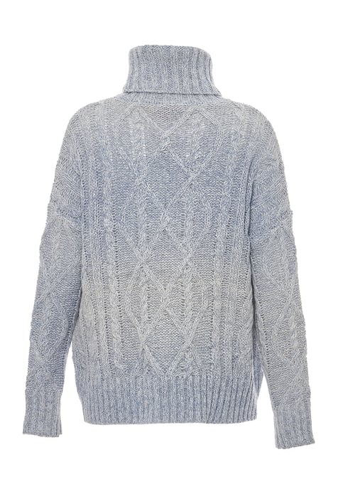 Mymo Trui met coltrui Dames Blauw wol wit - Image 2