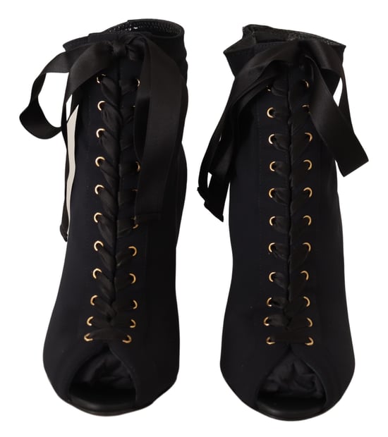 Dolce & Gabbana Vrouwen Zwart Stretch Korte Enkellaarsjes Schoenen - Image 4