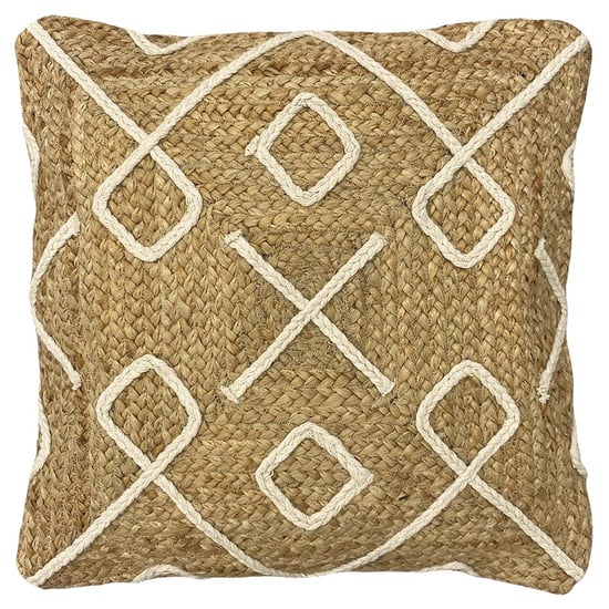 Roolu Braided Jute Cotton Cushion Cover - Image 1
