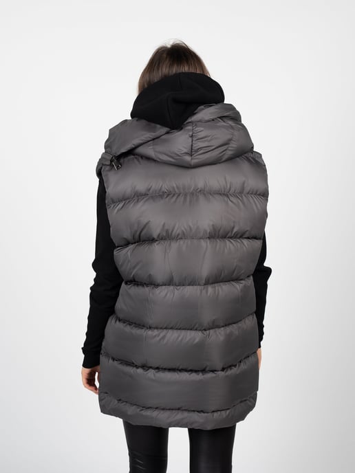 La Haine Inside Us Vest Down Vest Unisex Woman's Grey - Image 5