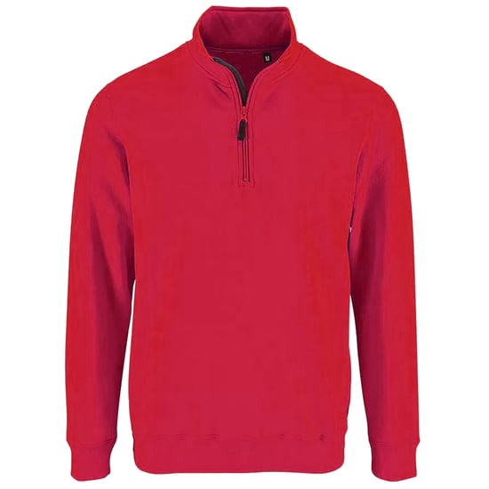SOLS Mens Stan Contrast Zip Neck Sweatshirt (Red) - Image 1