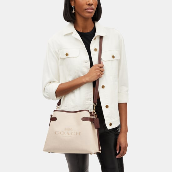 Canvas with Coach Lock up Hanna Shoulder Bag - Image 4