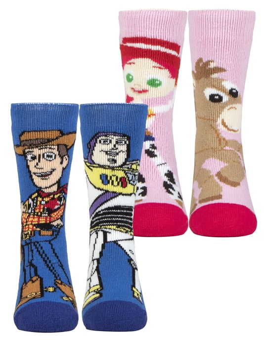 2 Pair Multipack Kids Toy Story Socks | Heat Holders | Novelty Thermal Warm Funny Woody Disney Socks for Boys - Toy Story - Image 1