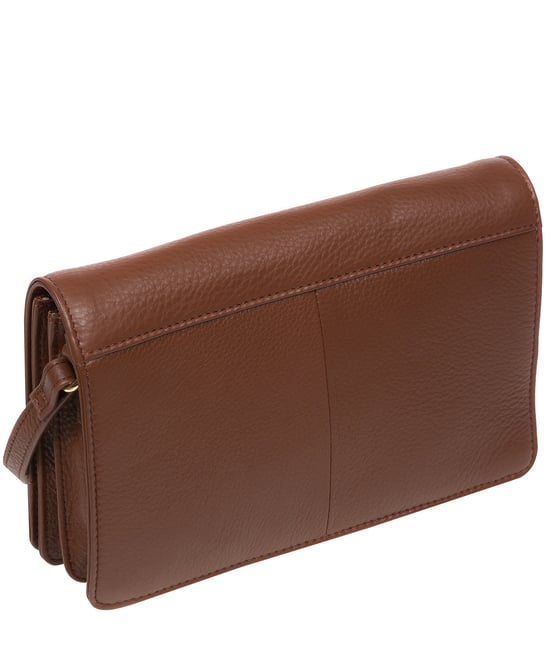 Gwen' Dark Tan Nappa Leather Cross Body Bag
