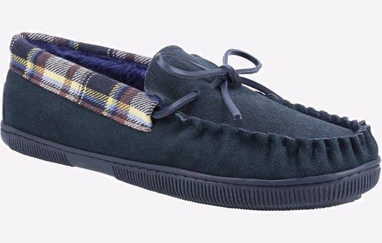 Cotswold Sodbury Heren Suède Pantoffels In Marineblauw - Image 2