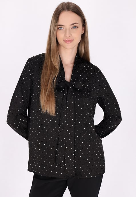 Dreimaster Blouse Dames Zwart gestippeld - Image 3