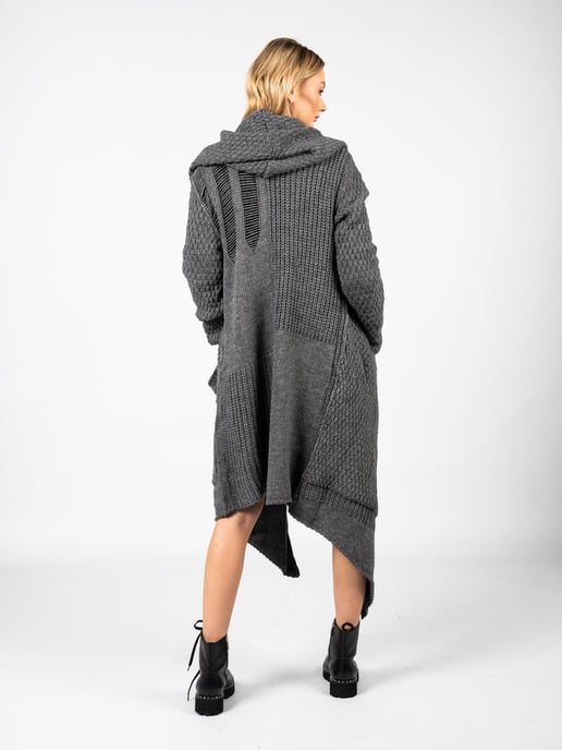 La Haine Iside Us Cardigan Unisex-LM056 Woman's Grey - Image 6