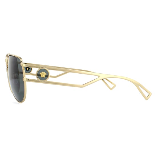 Versace Aviator Unisex Gold Grey Sunglasses - Image 3