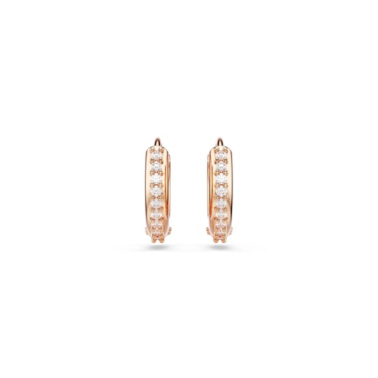 Swarovski 'Matrix' Dames Goudkleurige Metalen Hoepel Ohrringen - Roze 5690669 - Image 2