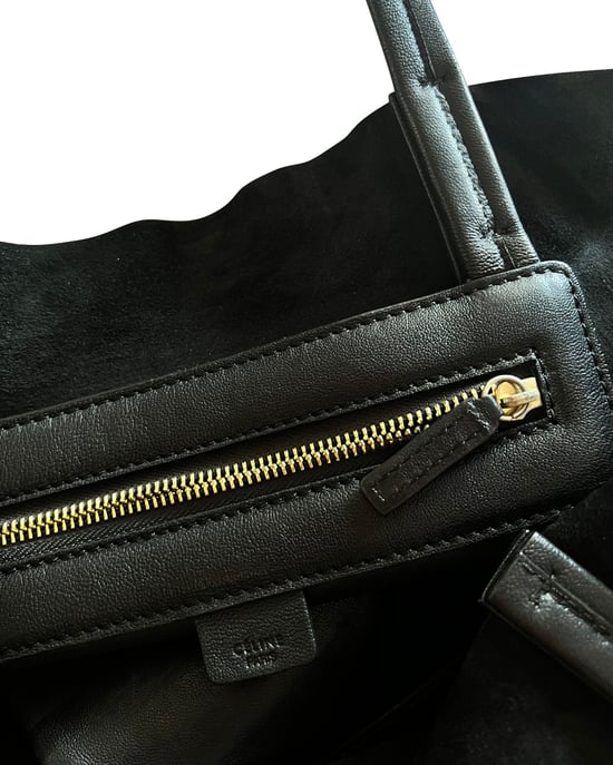 Celine Cabas Tote-väska i svart kalvskinn - Image 4