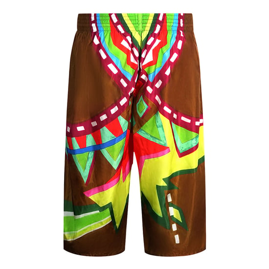 Dsquared2 Färgglad abstrakt design Brun överviktig badshorts - Image 2