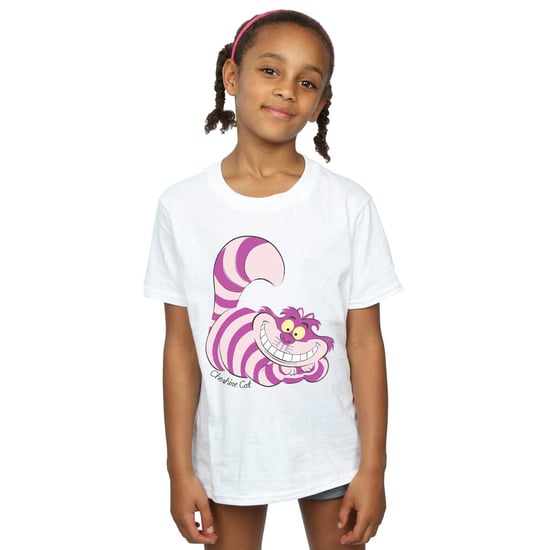 Disney Girls Alice In Wonderland Cheshire Cat Cotton T-Shirt (White)