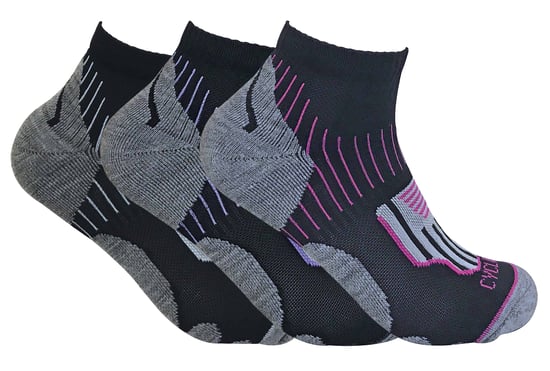 3 Pairs Ladies Anti Sweat Ankle Trainer Sports Socks with Heel Padding - Image 1
