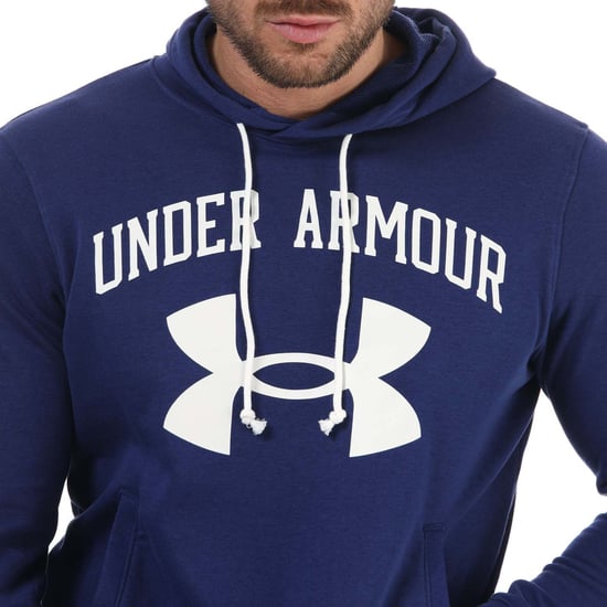 Men's Under Armour UA Rival Terry Big Logo Hoody in Blue