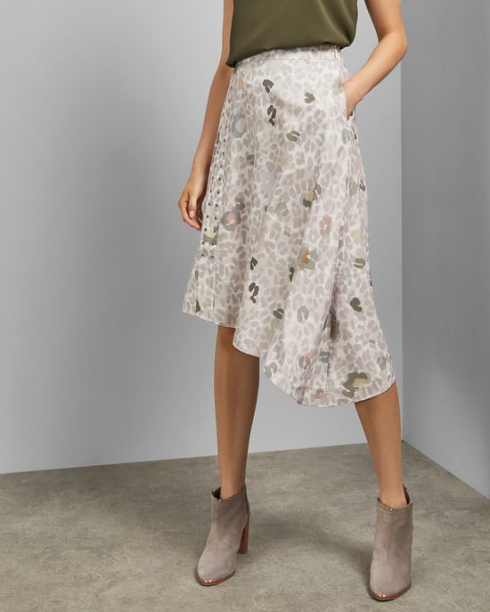 Ted Baker Waleska Eyelet Detail Asym Midi Skirt, Dusky Pink
