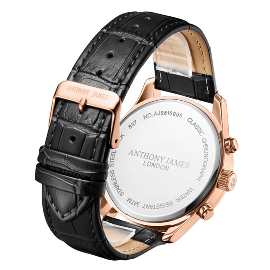 Hand Assembled Anthony James Classic Chronograph Rose Blue