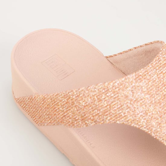 Women's Fit Flop Lottie Glitzy Toe Thong Sandals in Rose Gold