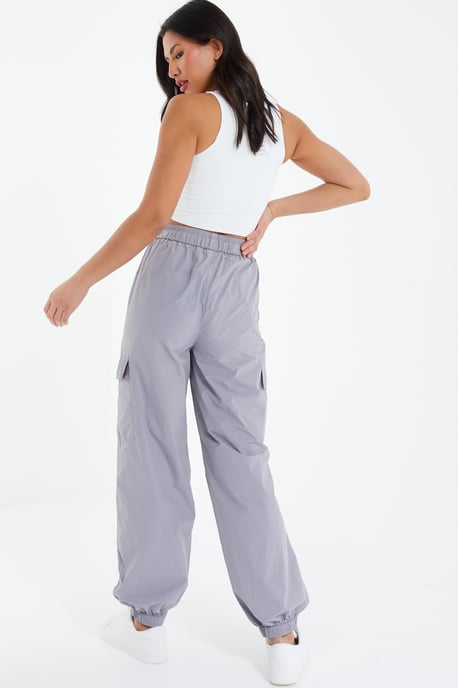 Grey Parachute Cargo Trouser