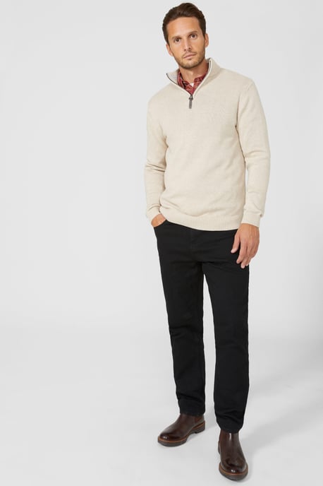 Premium Pure Cotton Half Zip Funnel Jumper