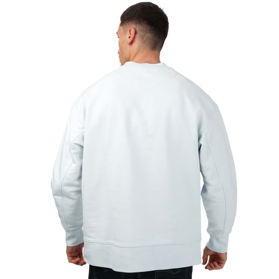 Men's Y-3 Classic Chest Logo Crew Sweatshirt in Light Blue