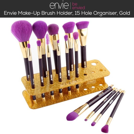 Envie Make-Up Brush Holder 15 Hole Upright Head-Up Cosmetic Organiser, Gold