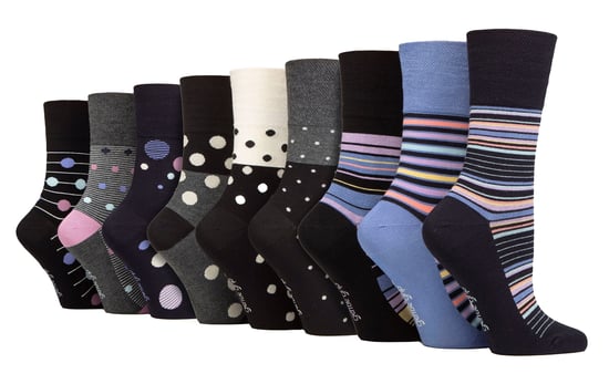 9-pack bambustrumpor Ladies | Gentle Grip | Extra Wide Soft Top Non Elastic Socks - SOLRM383940 - Image 1