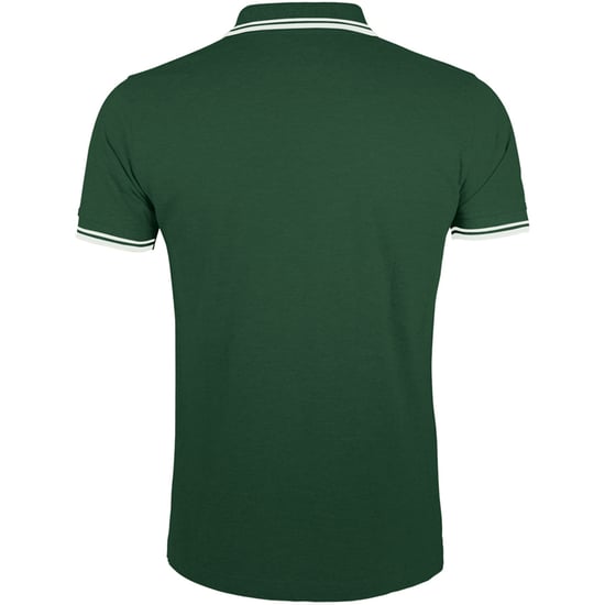 SOLS Mens Pasadena Tipped Short Sleeve Pique Polo Shirt (Forest/White) - Image 2