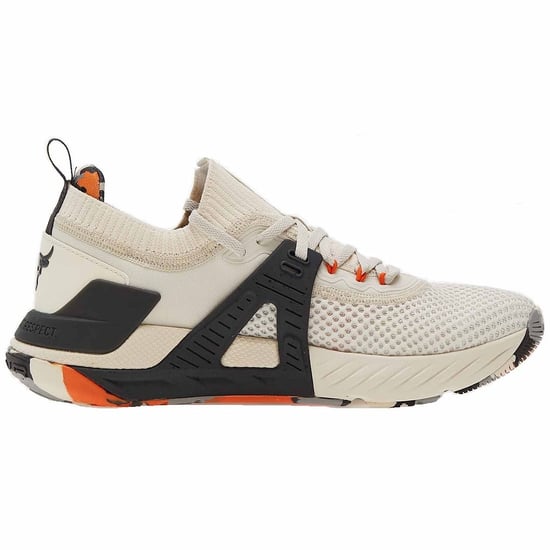 Under Armour Project Rock 4 Marble Beige Mens Trainers