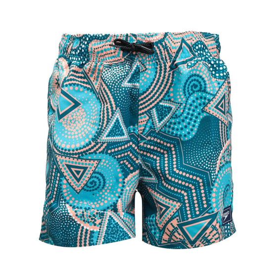 Boy's Speedo Digital Print 13 inch Swim Shorts in Blue Orange