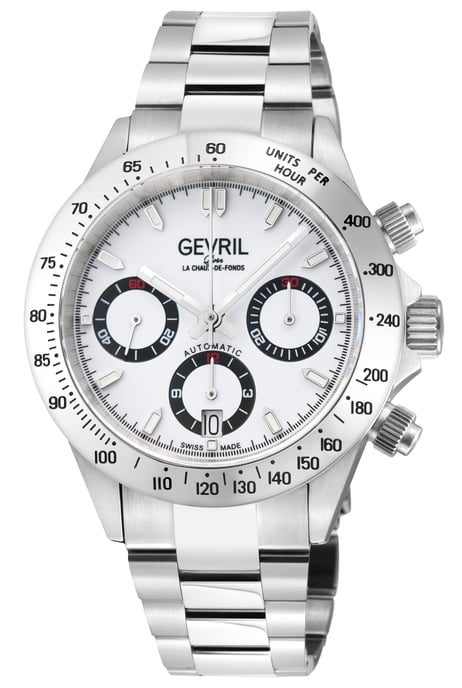 Gevril Men's New Amsterdam 44606B Swiss Automatic ETA 7750 White Dial Special Edition Watch