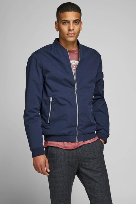 JACK & JONES ESSENTIALS bomberjack JJERUSH navy blazer - Image 6
