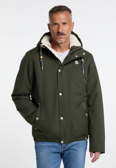 Schmuddelwedda Winterjas gemaakt van gerecycled polyester yuka Heren donkere olijf - Image 3