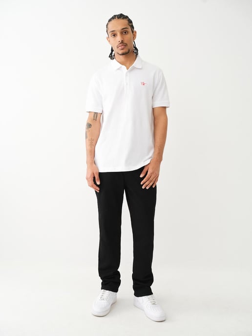 Relaxed Buddha Patch Polo in White