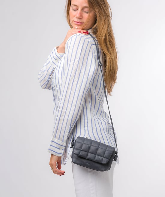 'Zoey' Navy Nappa Leather Cross Body Bag