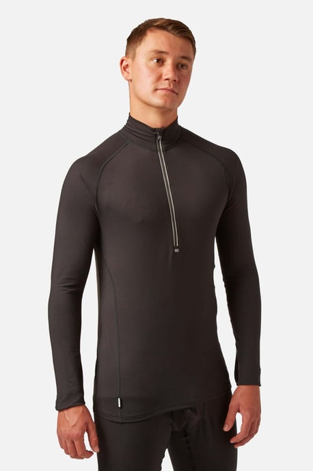 Bodyfit Zip Neck Baselayer Black