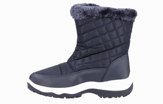 Cotswold Butterrow Textiel Dames Marineblauwe Winterlaarzen Halverwege De Kuit - Image 5