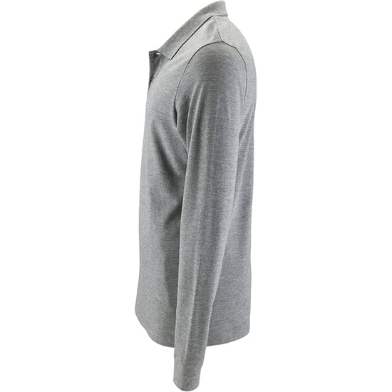 SOLS Heren Perfecte Lange Mouw Pique Polo Shirt (Grijze Mergel) - Image 3