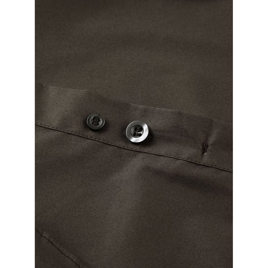 Russell Collection Mens Long Sleeve Easy Care Fitted Shirt (Chocolate) - Image 4
