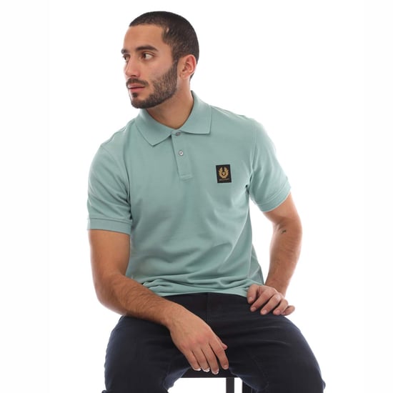 Men's Belstaff Patch Polo Shirt in Blue