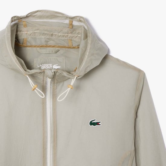 Men's Lacoste Lightweight Water Repellent Sport Jacket in Cream