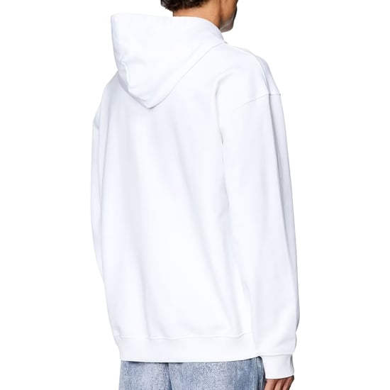 Diesel Double Destroyed Logo White Hoodie