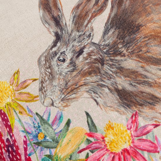 Wylder Nature Country Wilds Blossom Hare Printed Feather Filled Cushion - Image 4