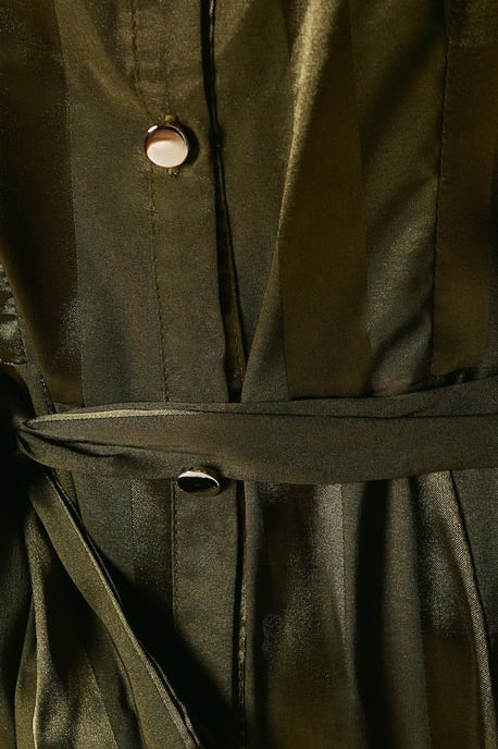 Satin Stripe Shirt Dress