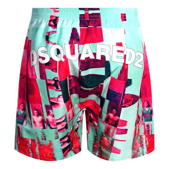 Dsquared2 Abstrakt Design Blå Badshorts - Image 2