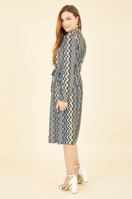 Multicolour Abstract Stripes Shirt Dress