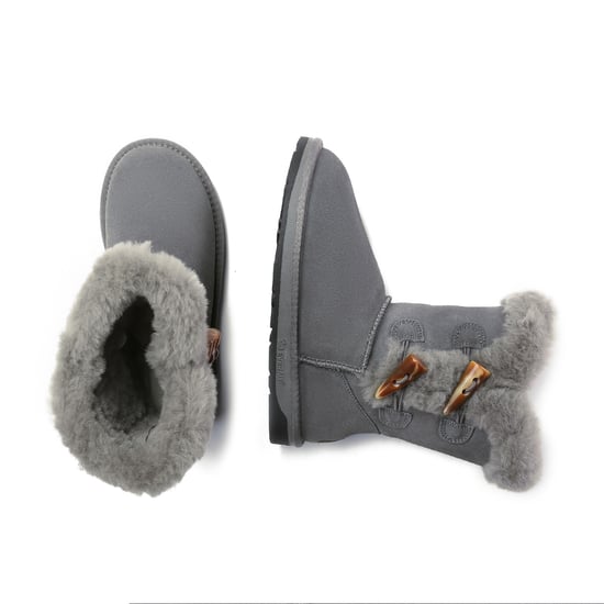 EVER AU Women Stork Horn Toggle button Short Boots