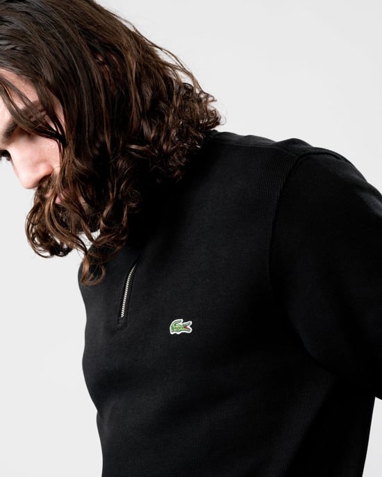 Lacoste Mens Zippered Stand-Up Collar Cotton Sweatshirt - Image 5