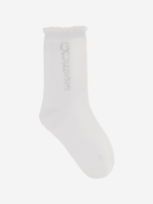 Guess Girls Logo Socks in White
