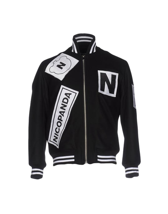 Nicopanda Black Wool Bomber Jacket